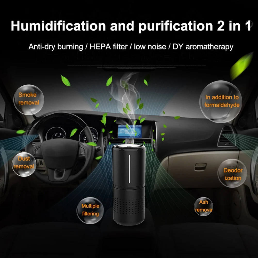 

Air Purifier with HEPA Filter Fresh Air Anion Car Air Purifier Infrared Sensor Air Cleaner best for Car Home Office
