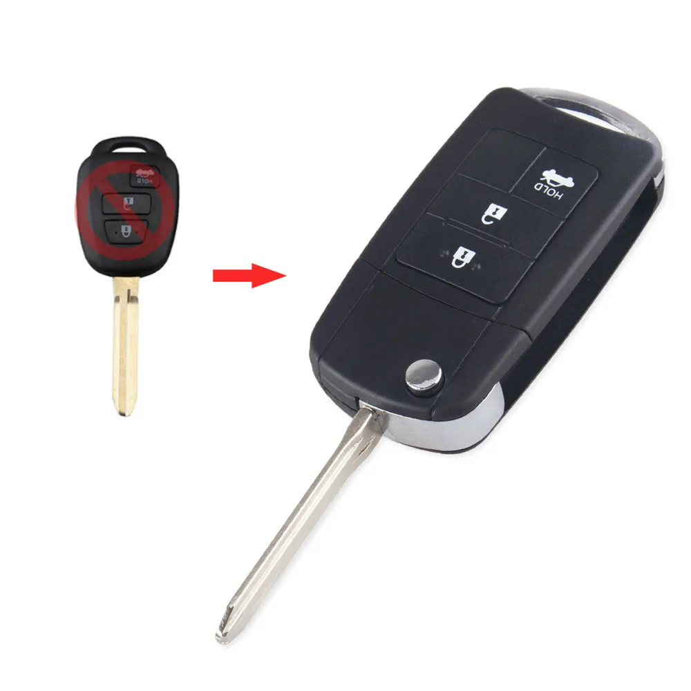 KEYYOU 2/3/4 кнопки для Toyota Prius RAV4 Camry пульт Управление изменение складной брелок для ключей в виде ракушки Fob чехол - Количество кнопок: 3 Кнопки