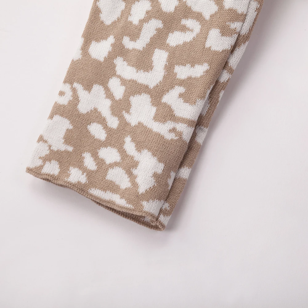 

Sweater Suit And Sets Casual Women 2020 Autumn Sexy Leopard Printed O Neck Slim Pullover Knitted Set Top Half Skirt Ladies Suit