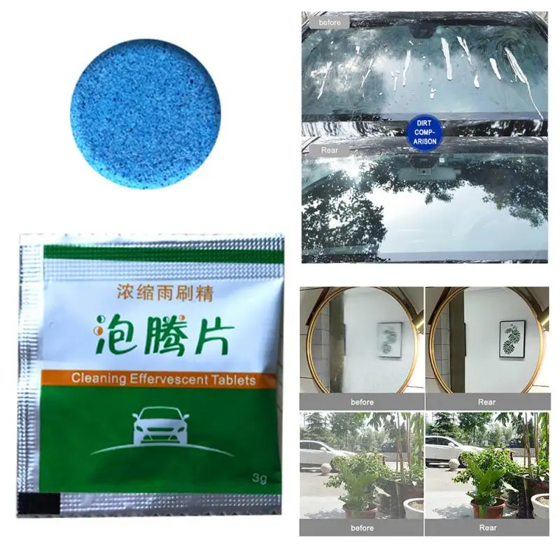 

10PCS/Pack (1PCS=4L Water) Car Windshield Glass Cleaner Window Cleaning Car Accessories Car Solid Tablets Wiper Fine Wiper TSLM2