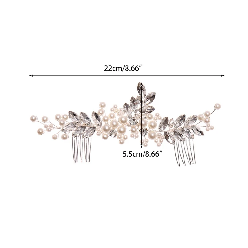 

European and American Bridal Combs Headdresses Pearl Leaves Side Combs Hair Accessories Wedding Photo Accessories