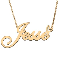 love heart jesse name necklace for women stainless steel gold silver nameplate pendant femme mother child girls gift