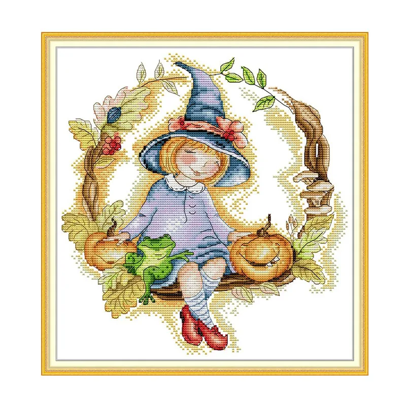 Набор для вышивки крестиком Magic little girl aida 14ct 11ct|Упаковка| |