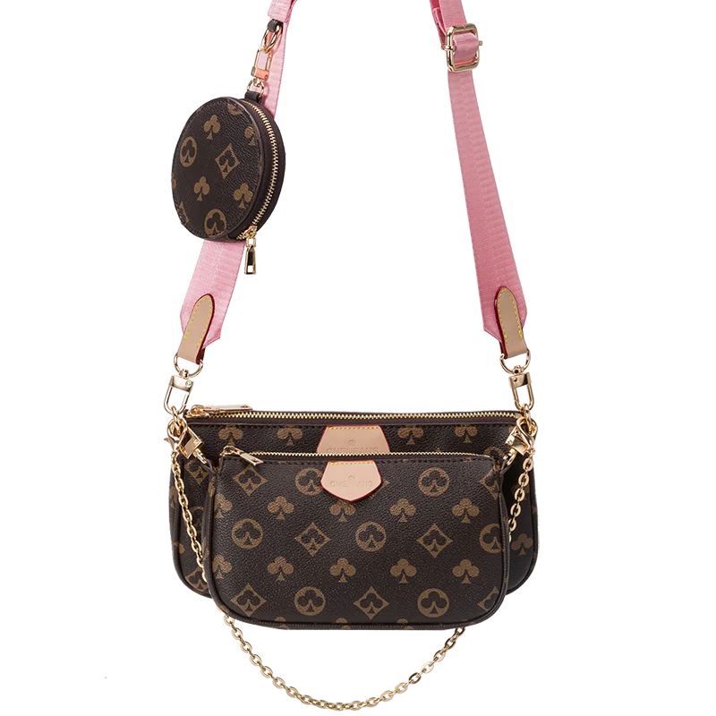 

New Multi-Color Fashion Brand Designer 3-IN-1 Messenger Handbag Leather Floar Crossbody Handbag Shoulder Bag Women's Bag