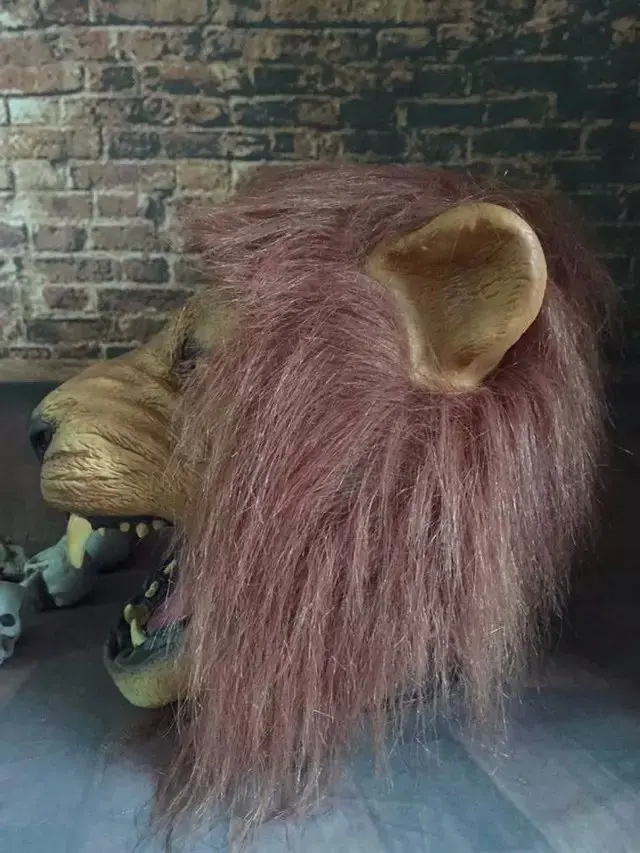 Длинные волосы маска льва Реалистичная голова ужас для Хэллоуина вечерние