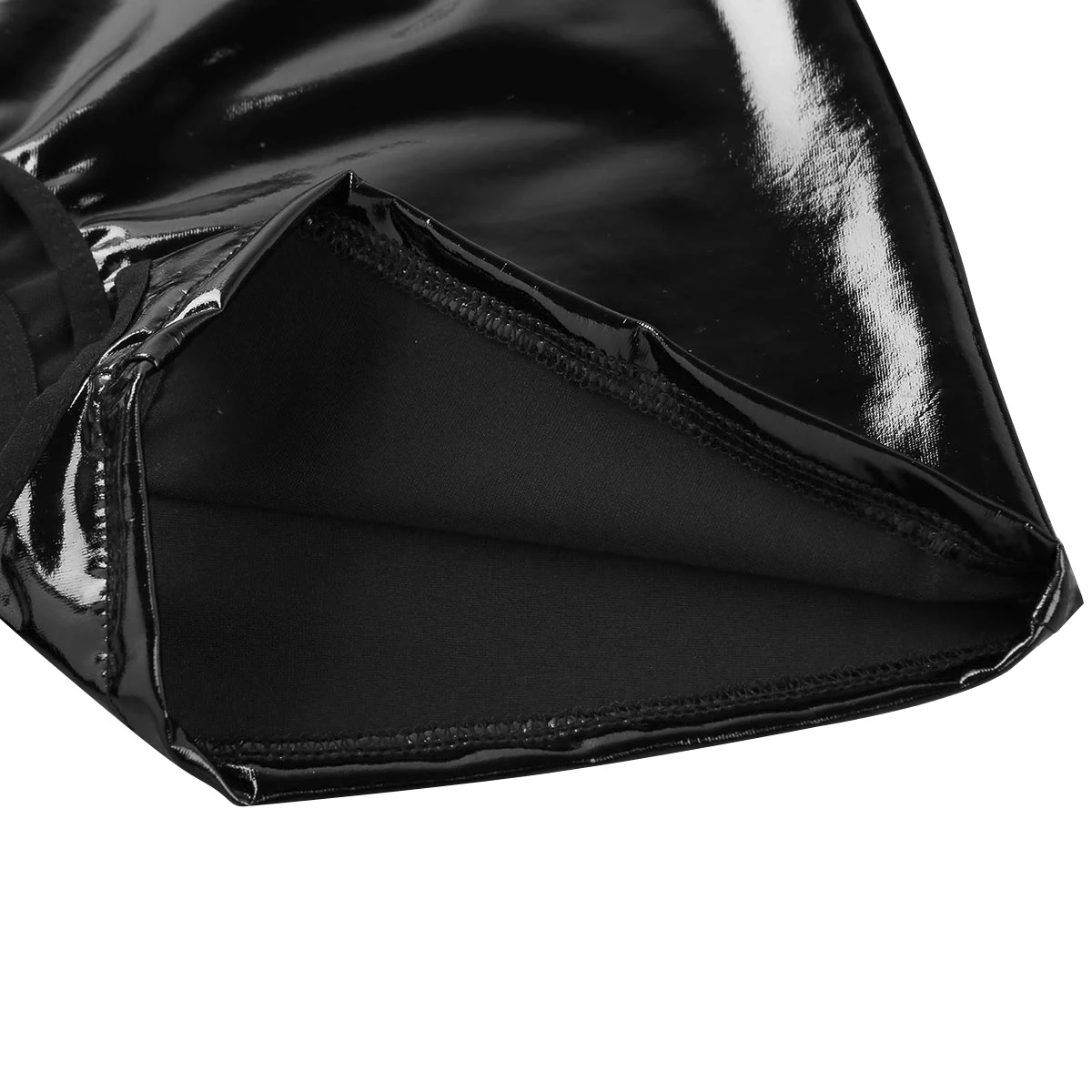 

Womens Wetlook Clubwear Costumes Exotic Lingerie Parties Set Open Bra Crop Tops with Crotchless Open Butt Sissy Boxer Panties