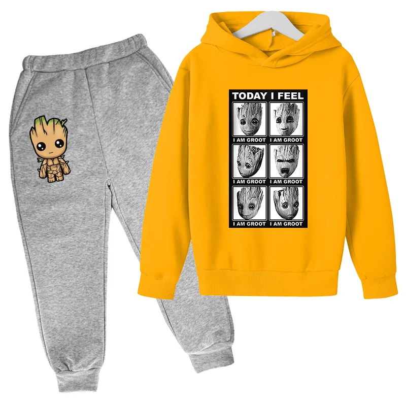 

Children's hoodie suit, children's spring and autumn print clothes suit, cartoon girl baby suit, teenager boy sports suit