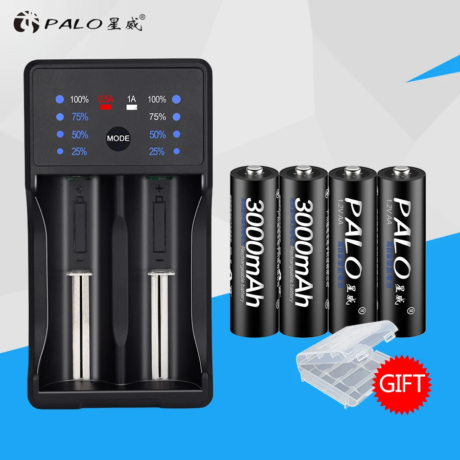 Светодиодный смарт-дисплей зарядное устройство USB для Ni-MH Ni-CD AA AAA Li-Ion 3 7 В 18650