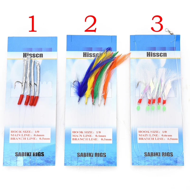 

Sabiki Soft Fishing Hooks Rigs Bait Jigs Fish Head String Hook Soft Bait Artificial Lure Worn Fake Lure Hook