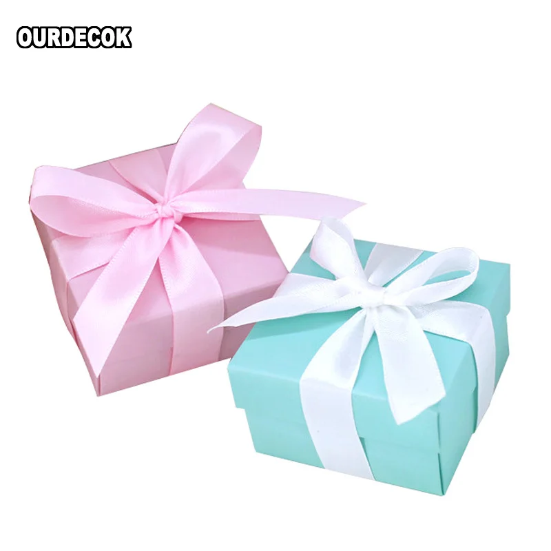 10 шт. Романтическая Свадебная подарочная коробка Tiffany Blue бумажная коробка для конфет DIY коробки для конфет и печенья свадебные принадлежности для конфет