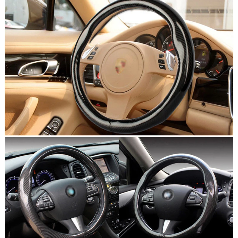 Автомобильные аксессуары smRKE для Hyundai Tucson черная кожаная крышка рулевого колеса