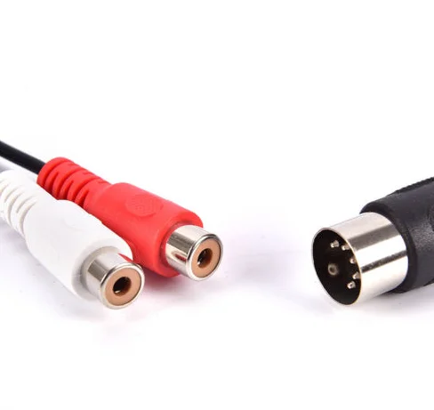 MIDI DIN 5P штекер 2 RCA Phono гнездо Jack MF аудио кабель 0,5 м