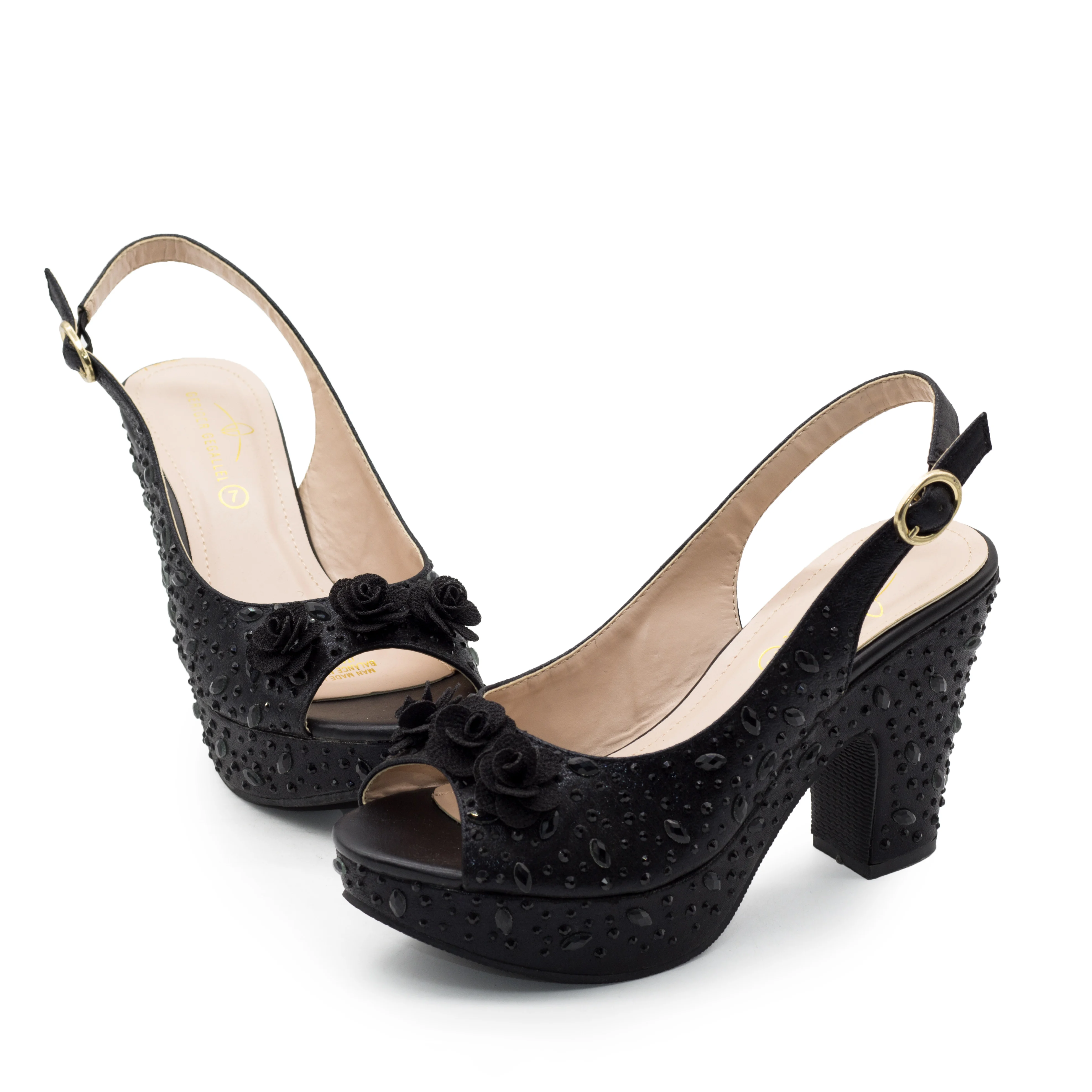 Peep Toe Italian Slingbacks Women Sandals Sexy Party Dress Shoes Chunky Summer Shoes Ladies High Heeled Sandals Female Footwear