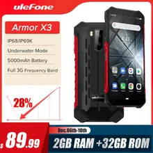 Ulefone Armor X3 ip68 Rugged Waterproof Smartphone Android 9.0  Telephone Superbattery Cell Phone 5.5 inch HD+2GB 32GB Phone