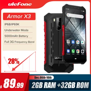 ulefone armor x3 ip68 rugged waterproof smartphone android 9 0 telephone superbattery cell phone 5 5 inch hd2gb 32gb phone free global shipping