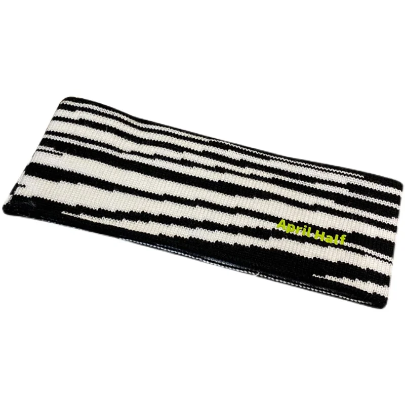 

Fashionable Zebra Pattern Hairband Female Trendy Retro Wide-Brimmed Headband Spring&Summer Yoga Sports Turban Knitted Headband