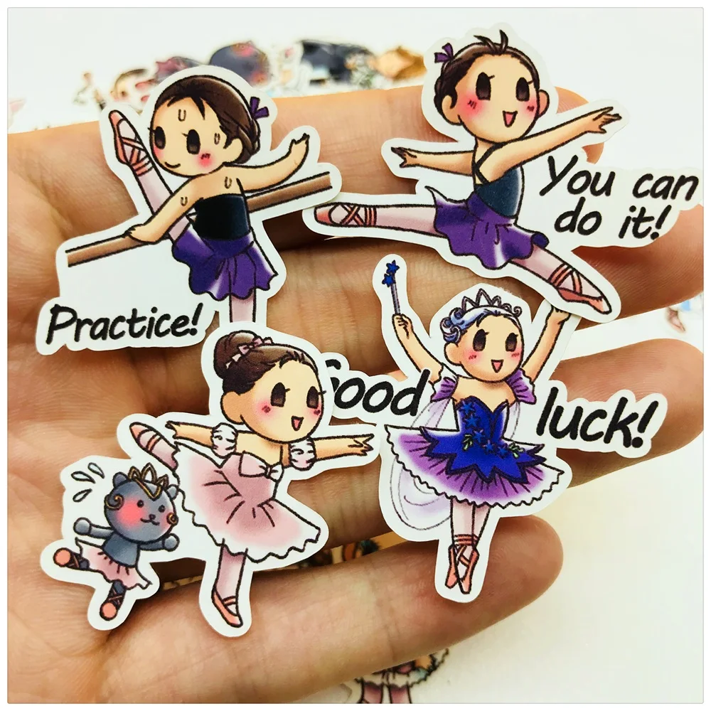 

40Pcs/Pack Diary Vintage Ballet Girl Daily Sticker DIY Craft Scrapbooking Album Junk Journal Happy Planner Decorative Stickers