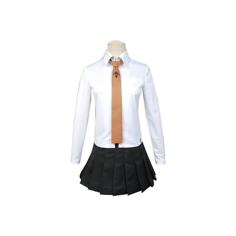 Anime Danganronpa Kyoko Kirigiri women Cosplay Costume Dress Set With Gloves Halloween Cosplay Costume and wig shirt tie Boots