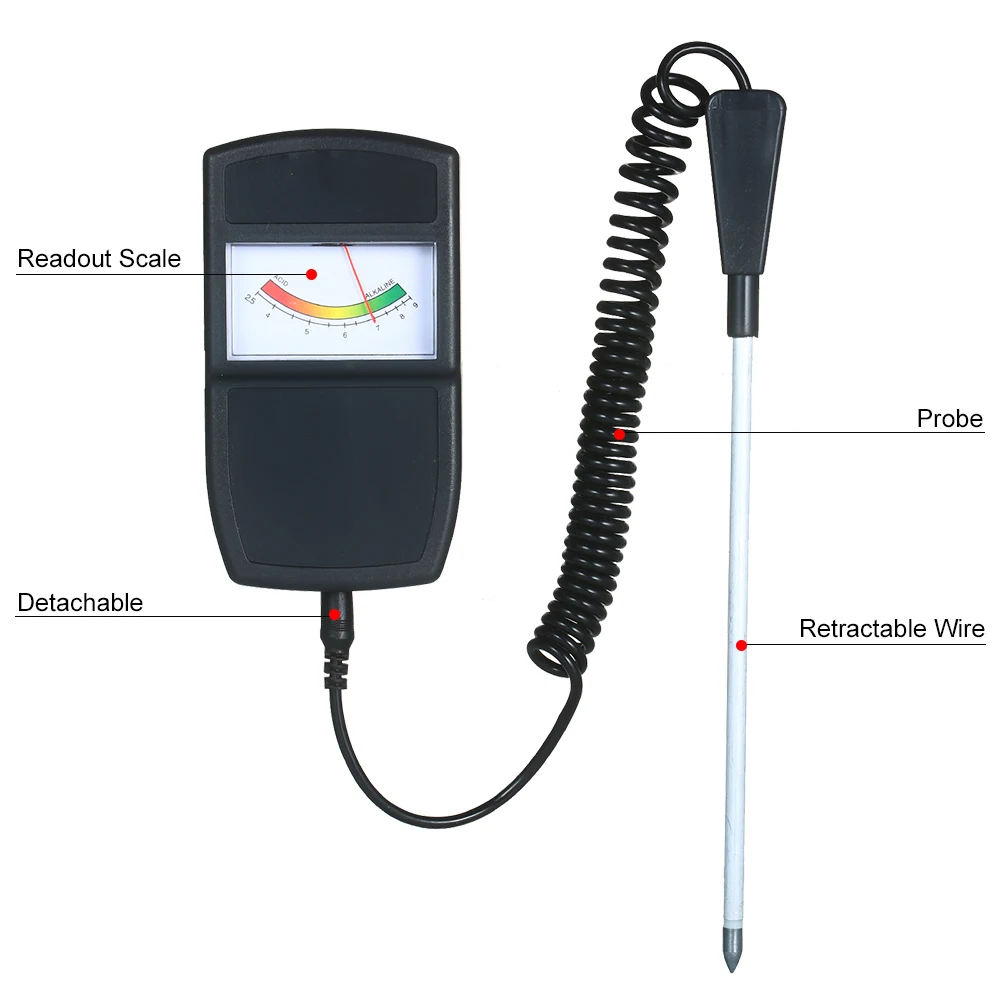 

Indoor Outdoor 2-in-1 Soil pH&Moisture Acidity Meter Soil Test Kit Soil Moisture Acidity&Alkalinity Analyzer Probe Detachable