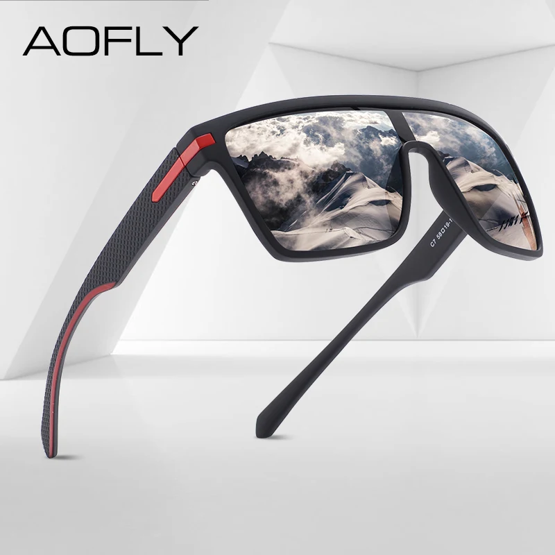 Мужские и женские солнцезащитные очки AOFLY брендовые поляризационные квадратные