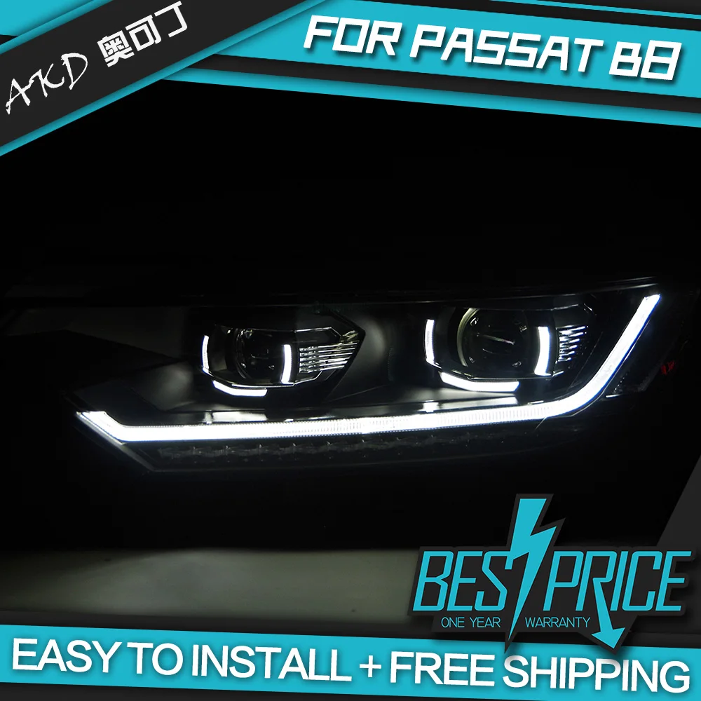 АКД автомобильные стайлинг фары для VW Passat B8 Eur Verson светодиодные ходовые огни