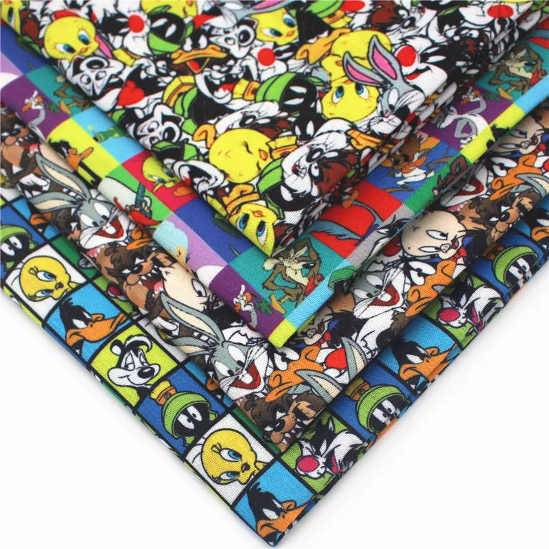 45*140 см пэчворк с принтом персонажа Полиэстеровая хлопковая маска ткань для шитья