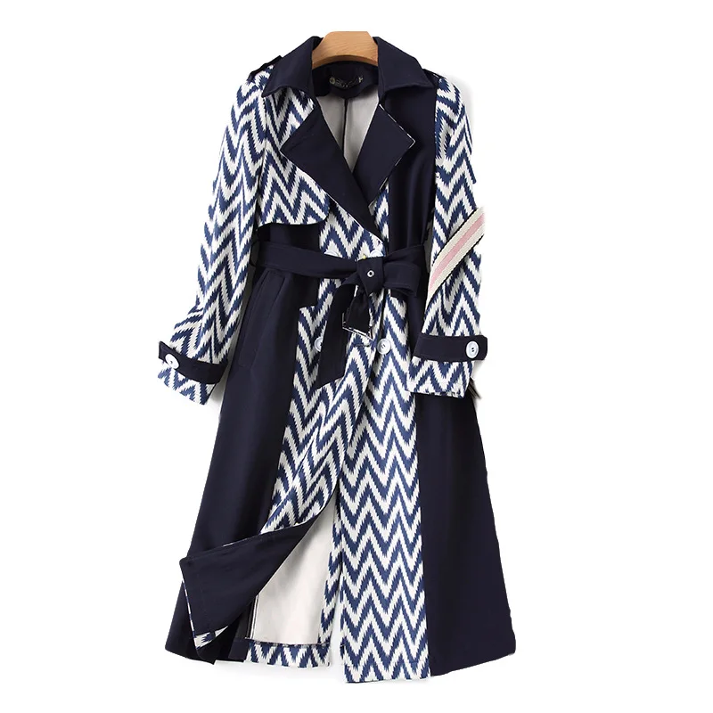 

2020 Plaid Women Wind Coat Retro Sytle Office Lady Double Breasted Sashes Winter Nipped Waist Suede Windbreaker Women