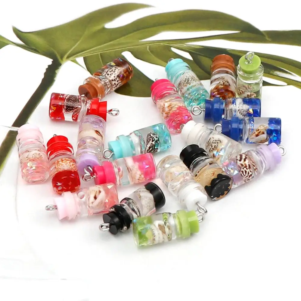 10 шт./лот Симпатичные Подвески в виде мини бутылочки подвески из смолы жемчужины