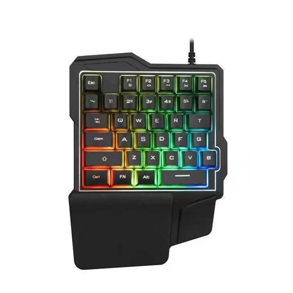 One Hand Gaming Usb Keyboard Half Keyboard Small Gaming Mini Keyboards with Backlight Wrists Players Gamer Mechanical Keyboard