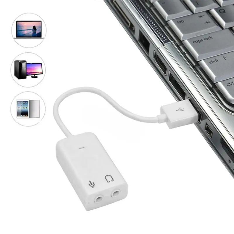 Внешний USB 2 0 аудио адаптер 7 1 Звуковая карта динамический 3D объемный звук