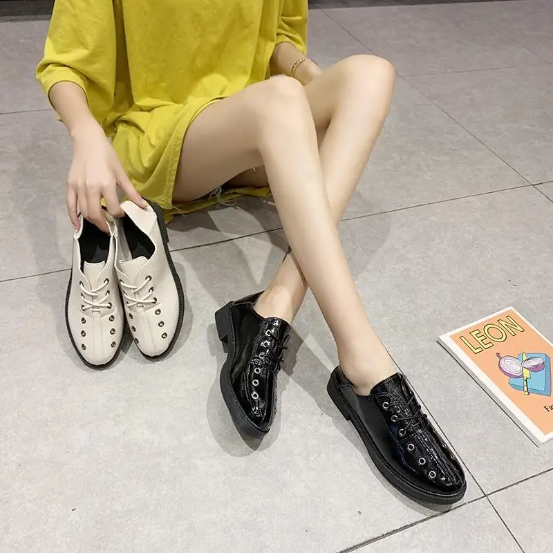 

Genuine Leather Women Shoes Luxury Brand Flats High Quality Womens Oxford Casual shoes Flats Woman Shoes low Heel Leather Flats