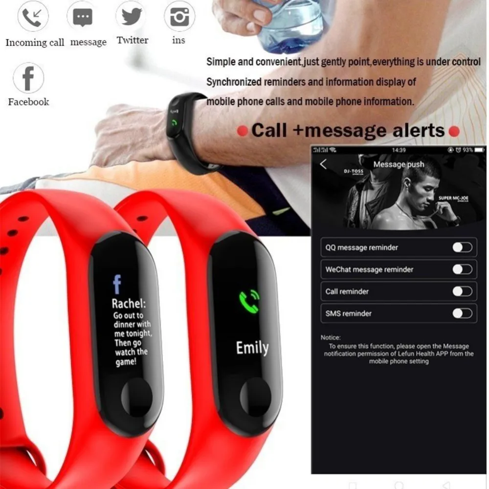 Водонепроницаемый Bluetooth Смарт-браслет для плавания, браслет, цветной экран, фитнес-трекер, кровяное давление, для мужчин и женщин