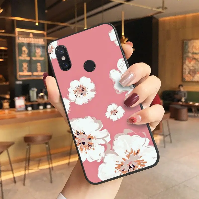 Colorful Ink Painting Flowers Soft Silicone Phone Cover For Xiaomi Mi 6 6plus 8 8SE 9 9SE 6X Note2 Note3 Coque Shell Cellphones