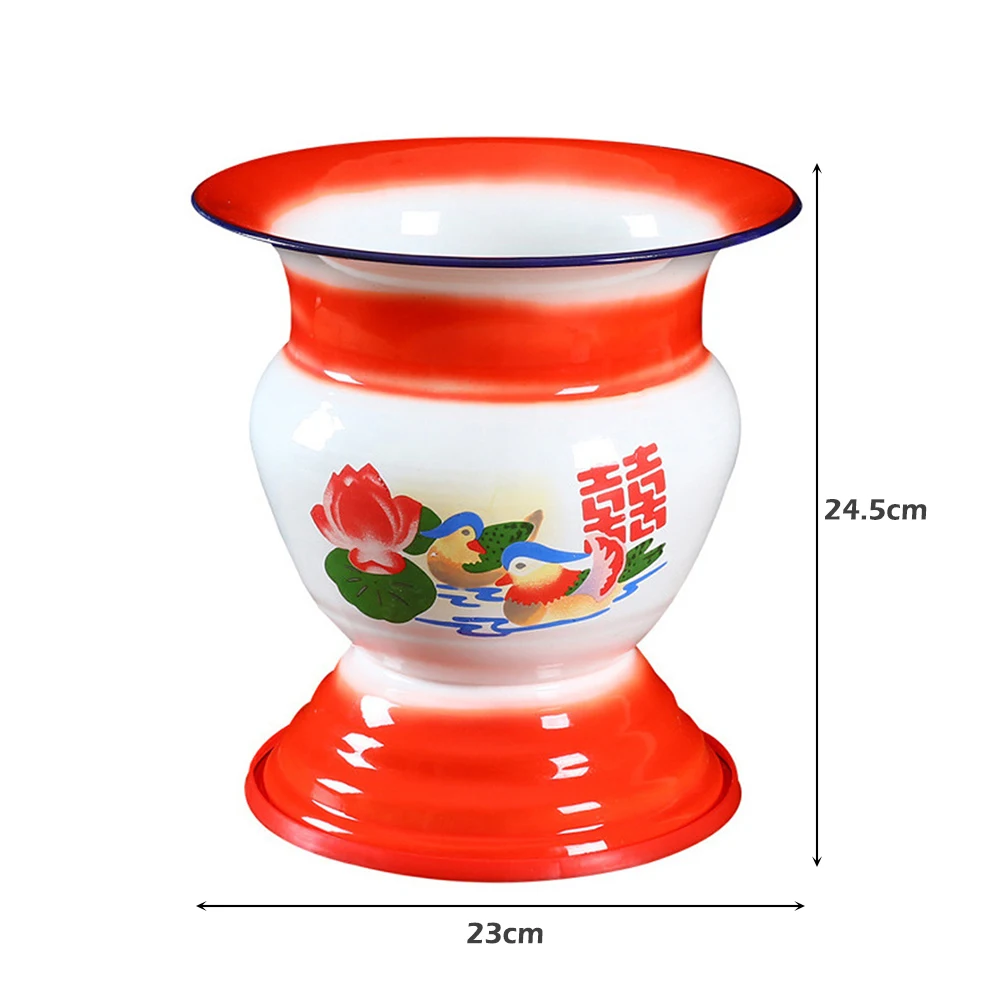 

New Chinese Traditional Enamel Enamel Fruit Basket Chinese Vase Antiques Fruit Vegetable Container Kitchen Family Snack Fruit