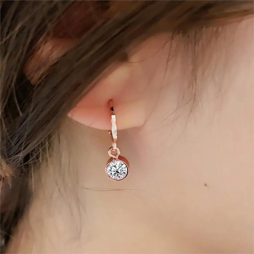 Двойная ярмарка романтичные розовые серьги подвески с фианитами для женщин цвет