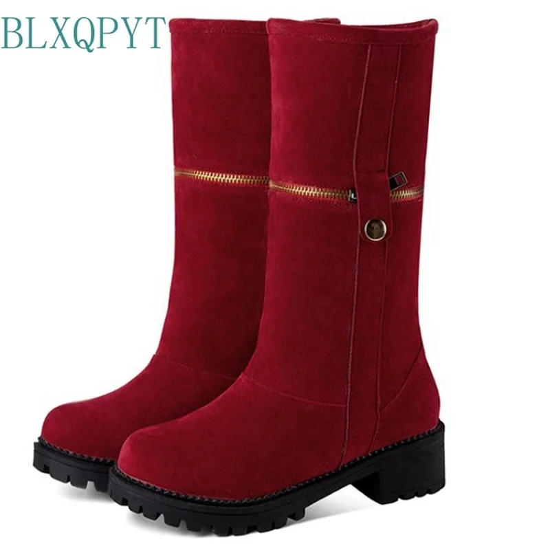 

BLXQPYT Winter Thick Fur Snow Women Platform Size 34-52 Botas Mujer Invierno Long Platform Knight Shoes Boots Heel 4.5cm 935-1