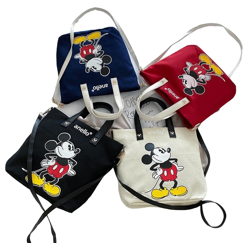 

Disney Mickey Mouse Fashion Handbag Casual Small Bag Cartoon Pattern Portable Canvas Bag Handcuffs Lunch Box Bag Mommy Bag