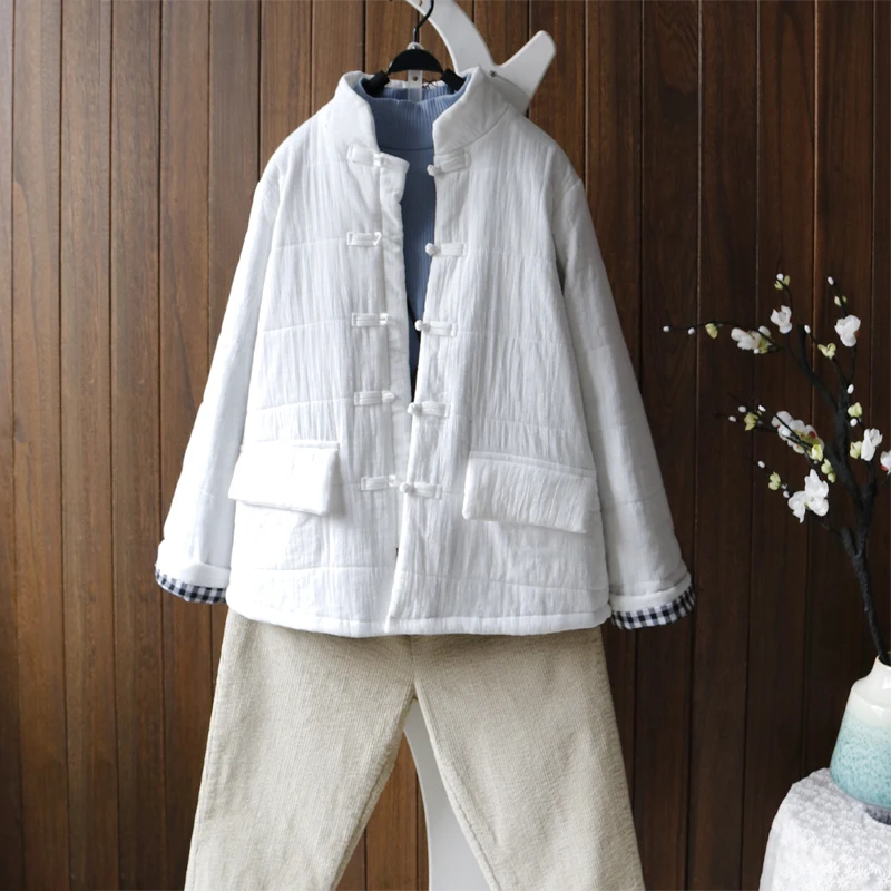 Толстая парка с длинным рукавом и карманом куртка пальто для женщин на пуговицах