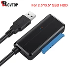 Кабель Rovtop USB 3,0 SATA 3, адаптер Sata к USB, поддержка 2,5 или 3,5 дюйма, внешний SSD HDD жесткий диск, 22 Pin Sata III кабель