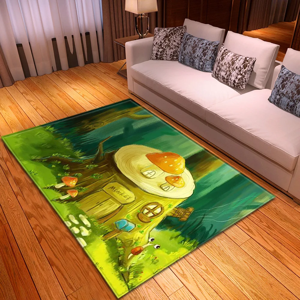 

Entrance mat fun tree and house-shaped non-slip doormat kitchen decorative rug rug
