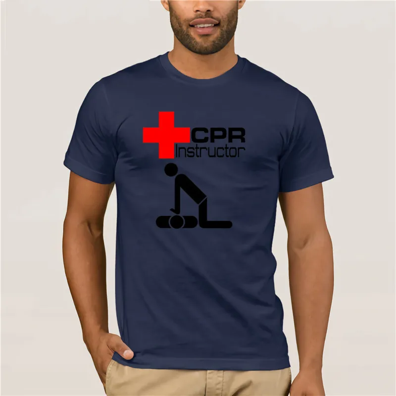 Новая модная трендовая мужская рубашка CPR Первая помощь AED инструктор тренер 100%