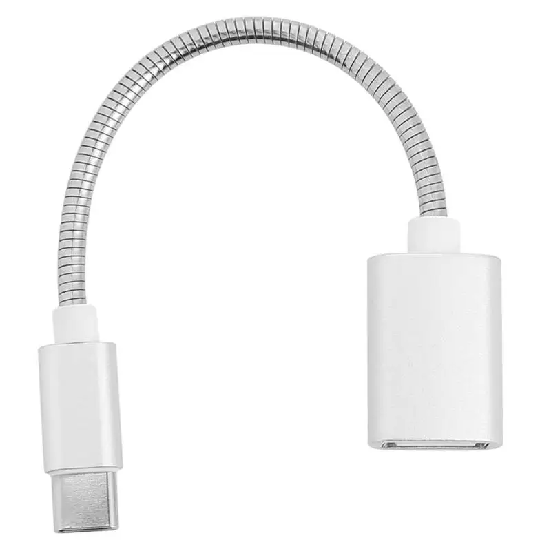 Silver Портативный 14,5 см USB C адаптер для телефона OTG кабель type C штекер для USB2.0 Женский кабель для передачи данных Подключение периферийных устройств, таких как U диск, мышь - Цвет: Silver