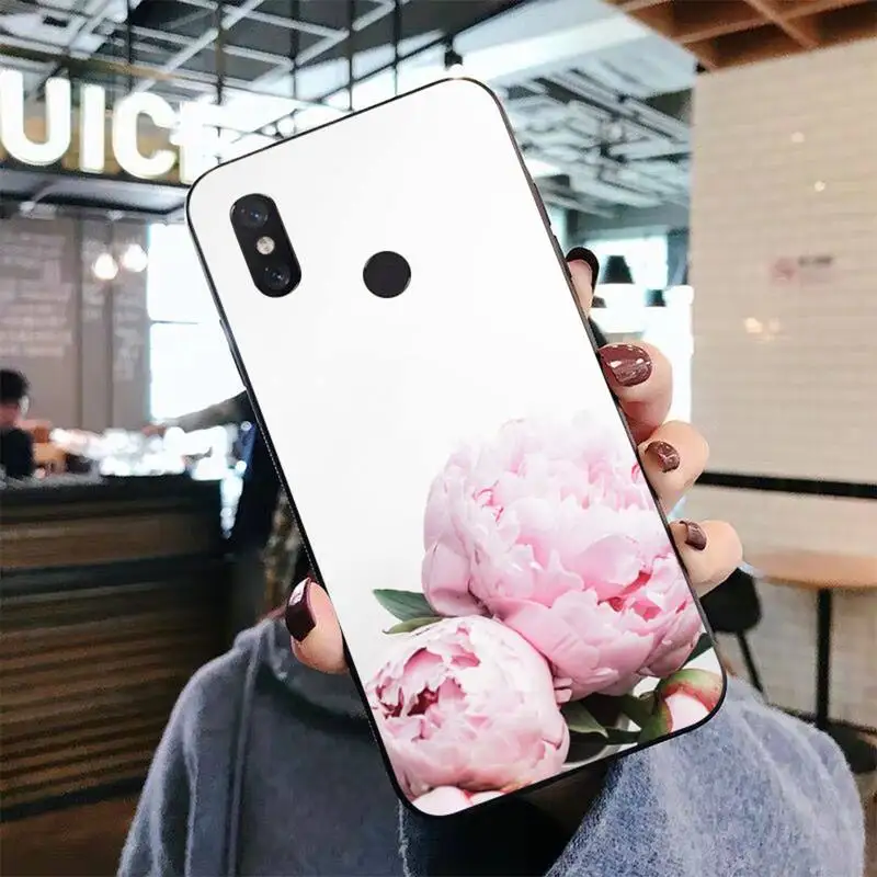 

Elegant Pink Purple Peony Flower Phone Case for Xiaomi mi 5 6 8 9 10 lite pro SE Mix 2s 3 F1 Max2 3