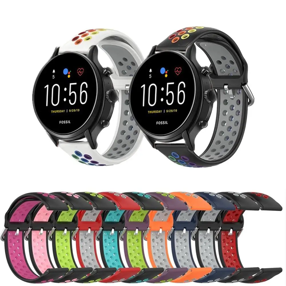 

Ремешок для часов Fossil Gen 5 Carlyle HR Julianna HR силиконовый ремешок для Fossil Sport 43 мм/Q Explorist HR Gen4 дышащий браслет