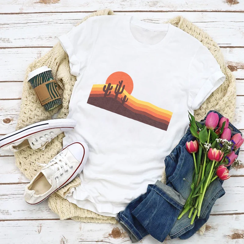 Женская модная летняя футболка с коротким рукавом и графическим рисунком