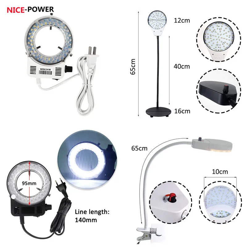 

LED Light For Microscope LED Ring Light Illuminator Lamp 0-100% Adjustable Lamp LED Circle Light For Trinocular Stereo Zoom