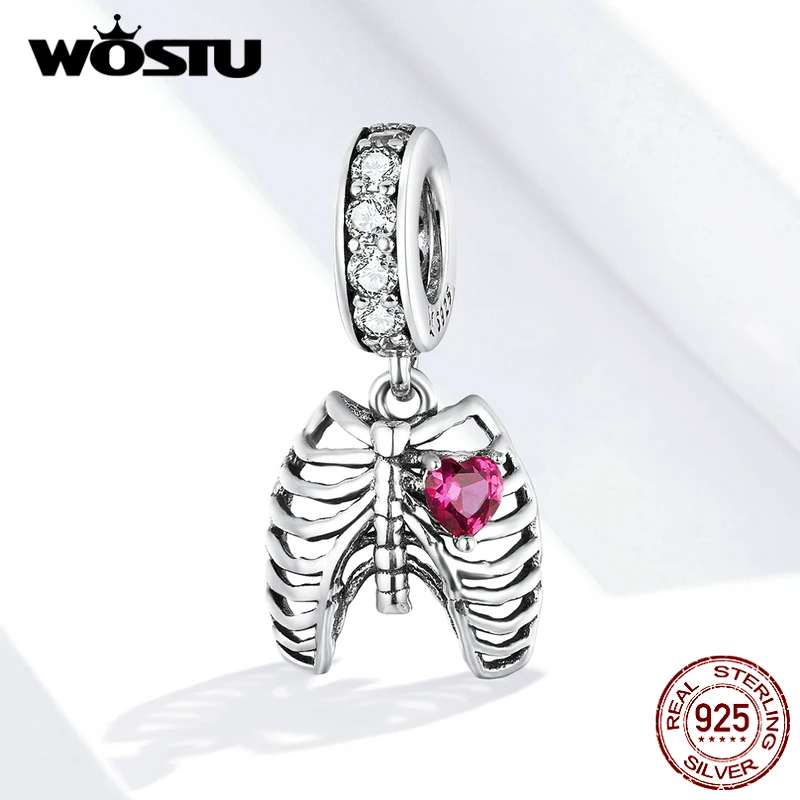 WOSTU 100% Стерлинговое Серебро 925 пробы ребрышки Висячие Подвески Подходит