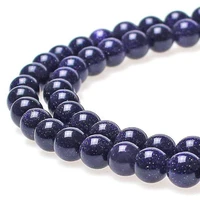 blue sand round loose stone spacer beads for jewelry making diy bracelet accessories