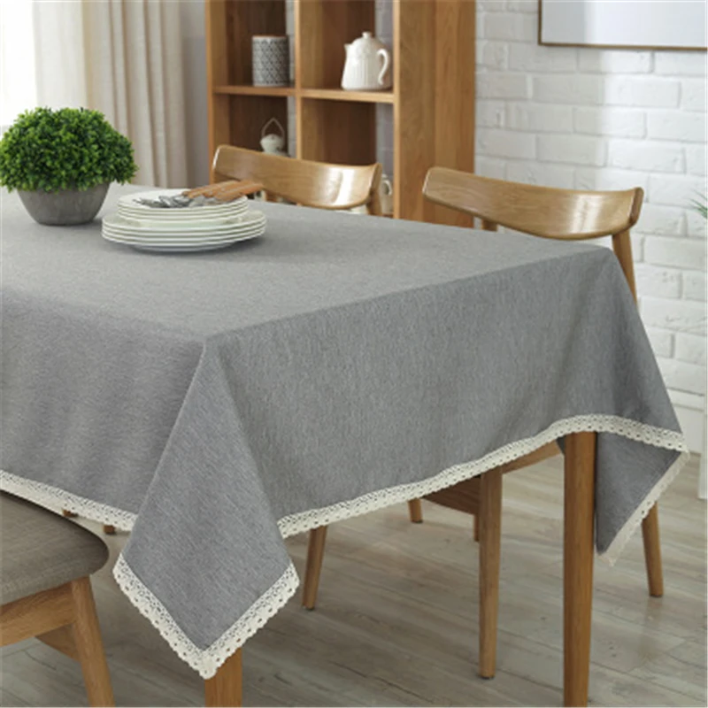 

Rectangular Tablecloth Waterproof Blending Solid Table Cover Anti-Scalding Wedding Cloth for The Table Home Textile Garden