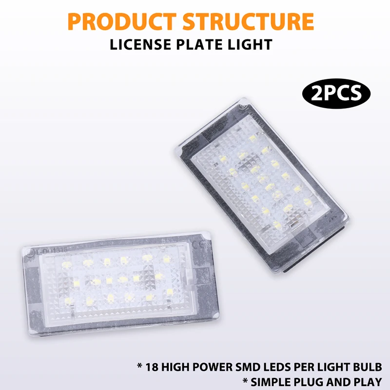 Led License Plate Lights For Bmw 3 Series E46 M3 2D Coupe 1998-2003 Pre-facelift Error Free Tail Number Lamps 12V HLXG 2PC | Автомобили и